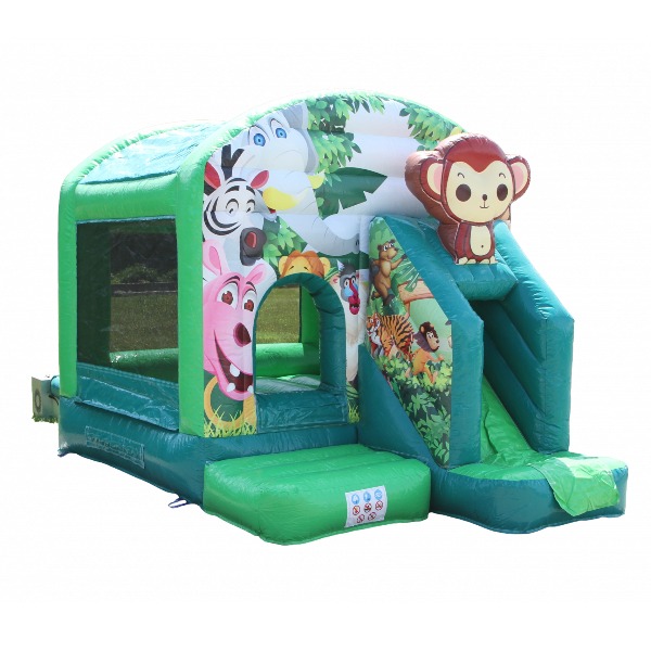 Springkussen kleine aap met glijbaan 4x3